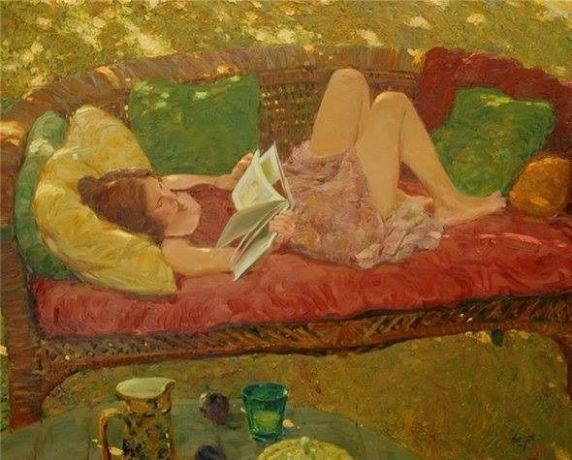 David Hettinger, Woman reading